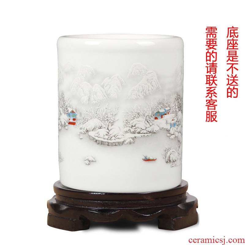 Brush pot hg24 jingdezhen ceramics furnishing articles the receive the teacher 's day gifts creative fashion stationery office decoration