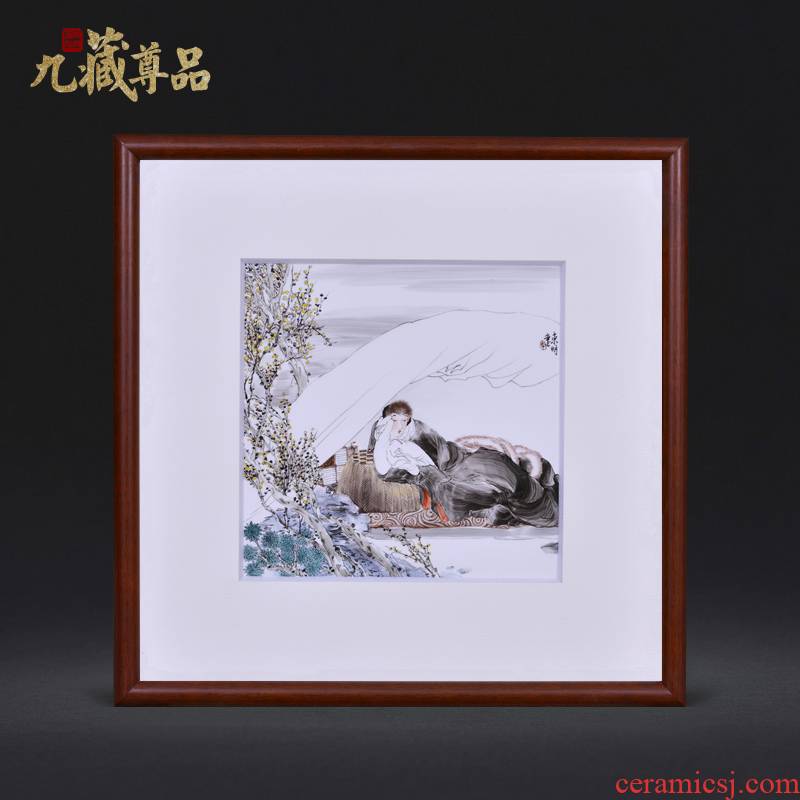 Jingdezhen ceramics dong - Ming li hand - made rest figure Chinese style household crafts decoration porcelain plate painting