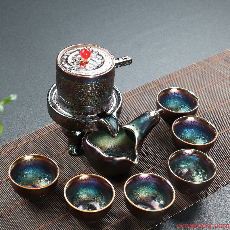 Leopard lam, gift suit discus tea teapot kung fu tea cups millstones creative ceramic tea set a complete set of restoring ancient ways