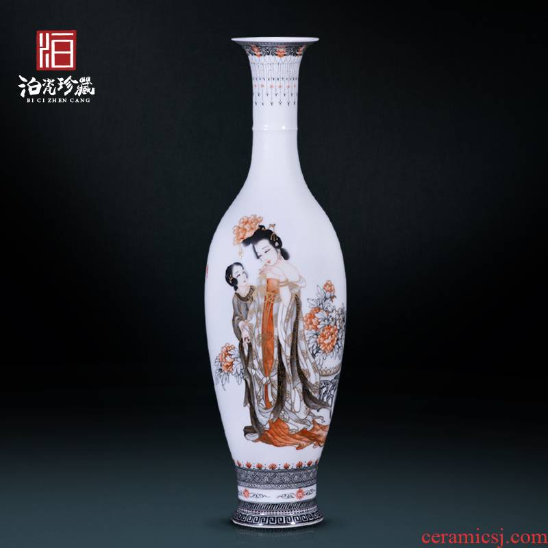 Jingdezhen ceramic hand - made color ink drunken beauty decoration new sitting room of Chinese style household vase collection furnishing articles