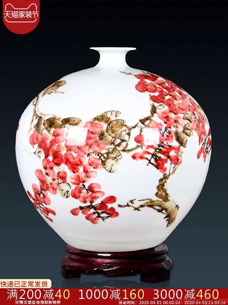Jingdezhen ceramics famous hand - made vases furnishing articles pomegranate bottles of new Chinese style porch, sitting room adornment is placed