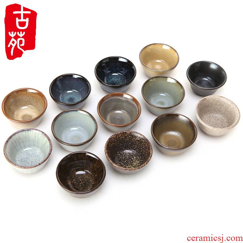 The ancient garden ceramics yixing produce Japanese - style coarse ceramic tea set purple sand cup personal wholesale tea cup sample tea cup cup water chestnuts