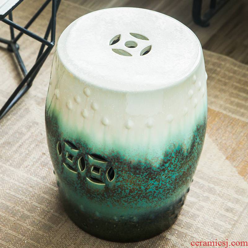 Jingdezhen ceramic decoration bench sitting room toilet office of new Chinese style hotel furnishing articles home ground decoration