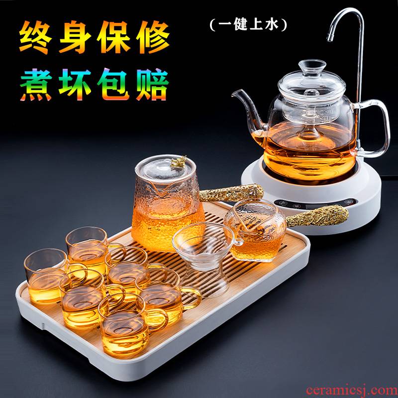 Glass tea set suit household small electrical TaoLu boiling tea is tea pot kung fu tea cups transparent
