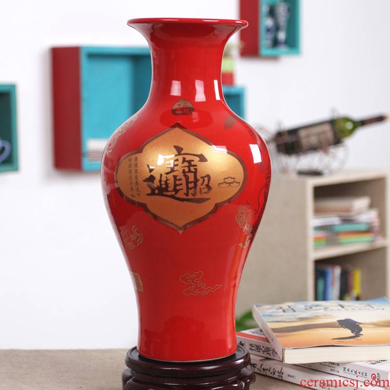 234 JingQin decoration vase gold furnishing articles of jingdezhen ceramic household adornment festive wedding gift