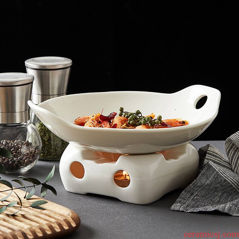 Creative ceramic dry pot ears 0 hotel restaurant hotel club the artistic conception can be heating speciality tableware