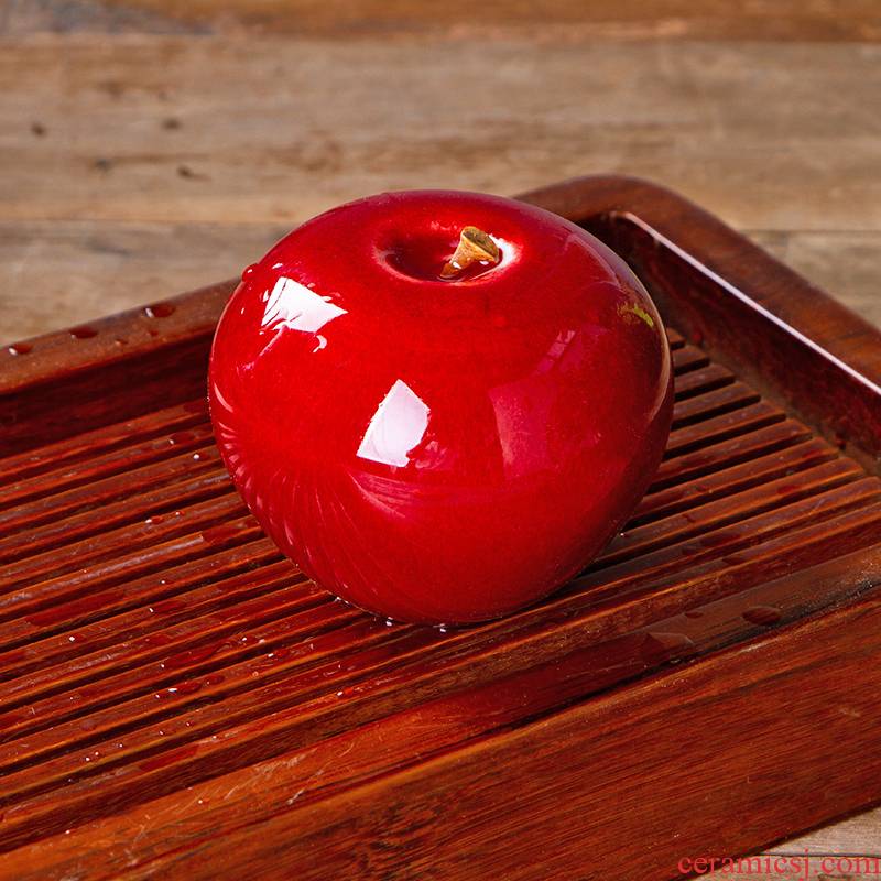 Jingdezhen ceramics simulation red apple mini small place, a sitting room ark adornment creative decoration arts and crafts
