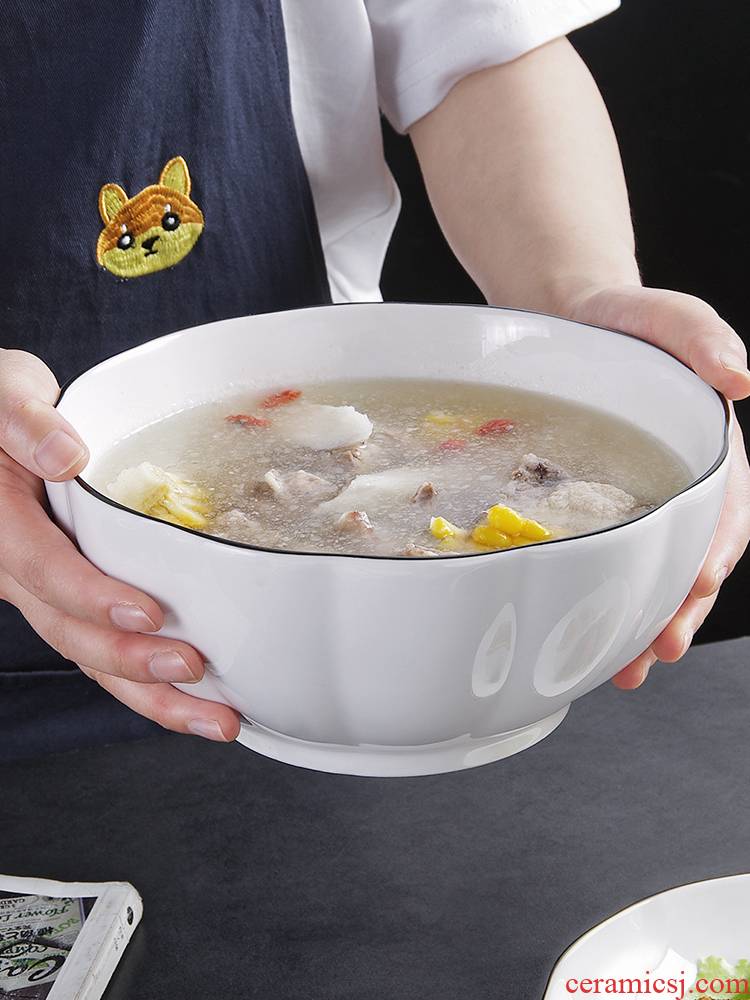 J together creative scene pumpkin ceramic bowl Nordic household kitchen utensils large round bowl rice bowls