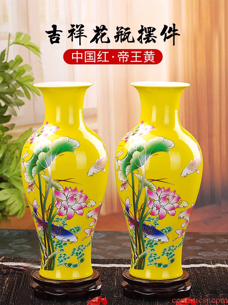 Dried flower vase of jingdezhen ceramics handicraft furnishing articles furnishing articles flower arranging household modern home decoration decoration