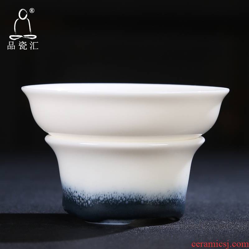 Jade porcelain remit kilns change tea filter filter tea accessories dehua white porcelain) tea every filter filter holder