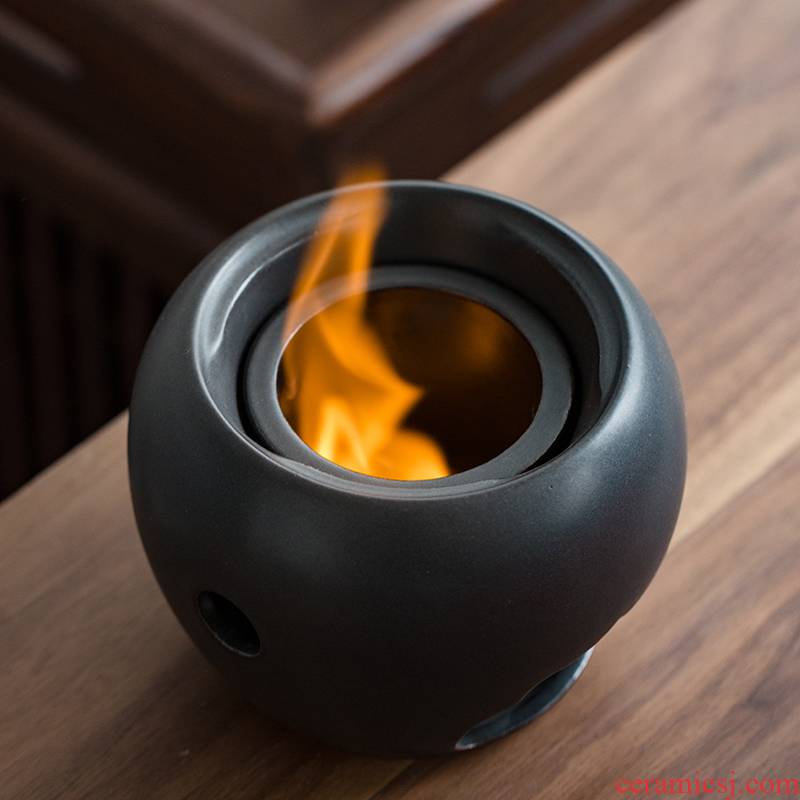 Japanese cooking black pottery small stove teapot charcoal'm heating base olive charcoal stove zen kung fu tea tea accessories