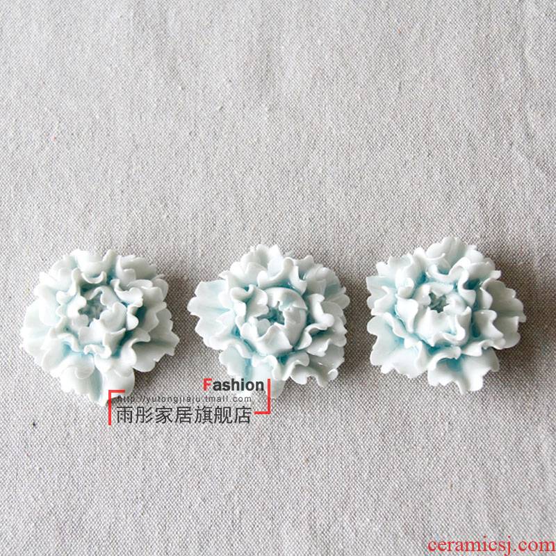 Rain tong home | checking porcelain shadow green space little flower decoration porcelain creative furnishing articles hanging wall act the role ofing