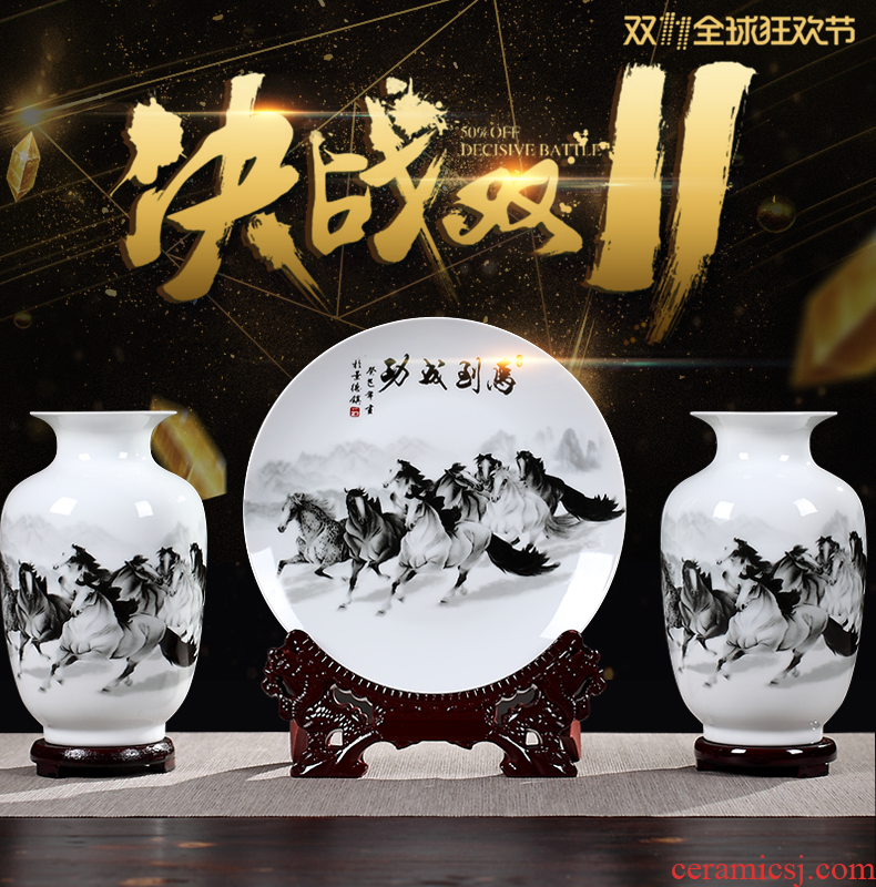 Rich ancient frame of jingdezhen ceramics vase home wine ark, adornment furnishing articles sitting room small handicraft decoration arranging flowers