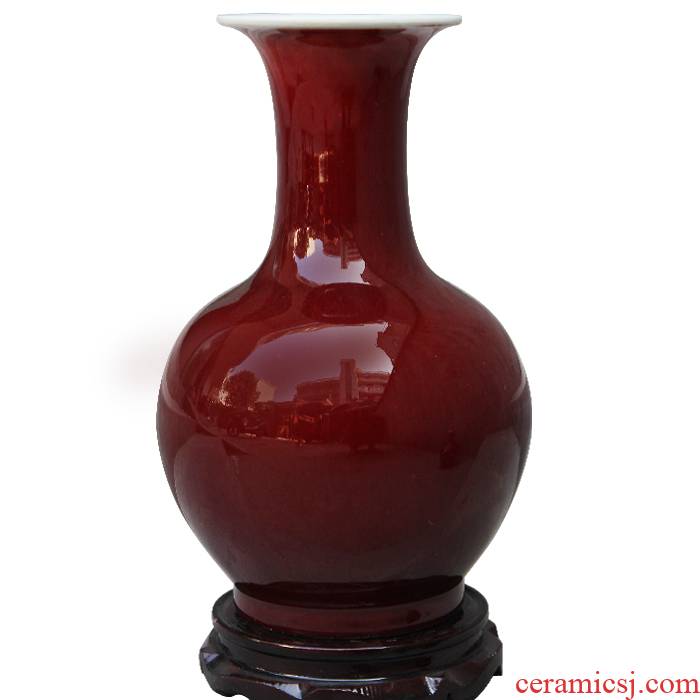 Jingdezhen ceramics design ruby red vase household living room TV cabinet handicraft decorative furnishing articles wedding gift