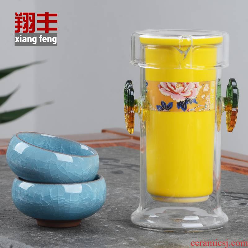 Xiang feng ear cup pot of tea tea tea set glass ceramic kung fu tea tea, green tea pot