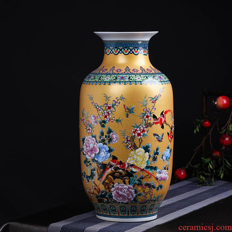 Modern Chinese jingdezhen ceramics sitting room adornment colored enamel of large vases, flower, TV ark, furnishing articles