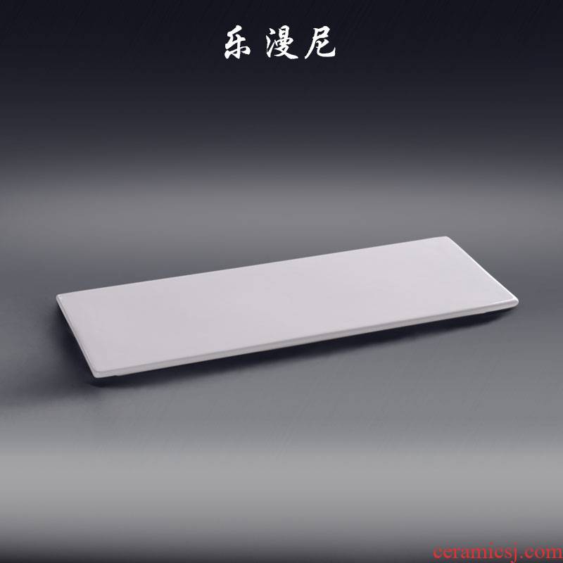 Le diffuse, rectangular flat plate - pure white hotel ceramic tableware that occupy the home hotel western - style cakes abnormity sashimi longevity