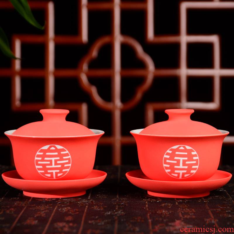 Jingdezhen porcelain wedding wedding or ceramic bowl bowl or cup cup suit Z063 wedding gift to bowl
