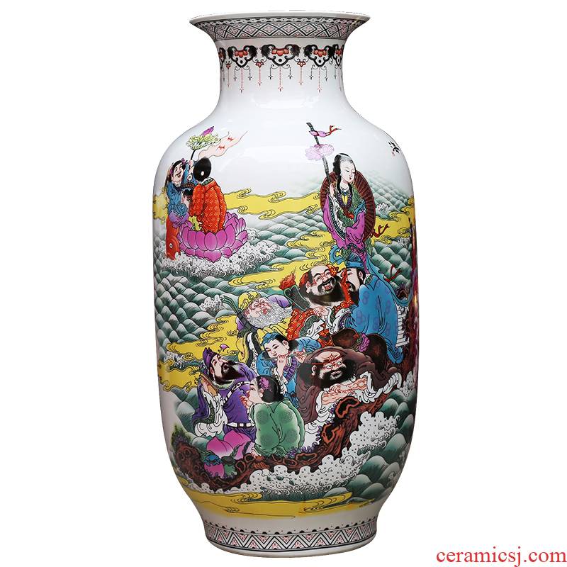 Jingdezhen ceramics powder enamel vase modern home sitting room adornment handicraft sea floor furnishing articles