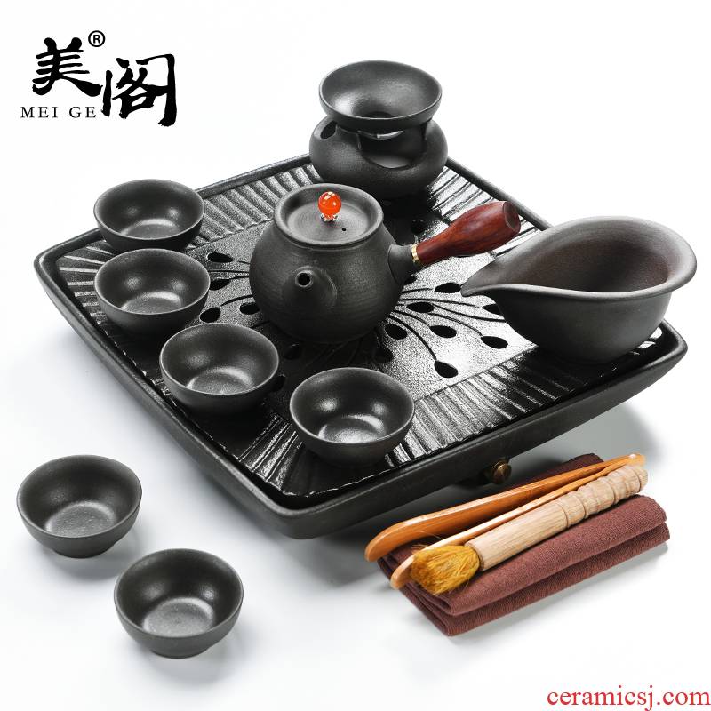 Beauty cabinet household utensils suit simple Japanese ceramic cups kung fu tea set dry tea tray of black tea tea taking