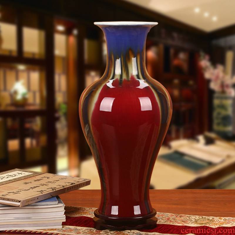 Jingdezhen ceramics three Yang kaitai four coating color glaze vase of modern Chinese style household decorative furnishing articles