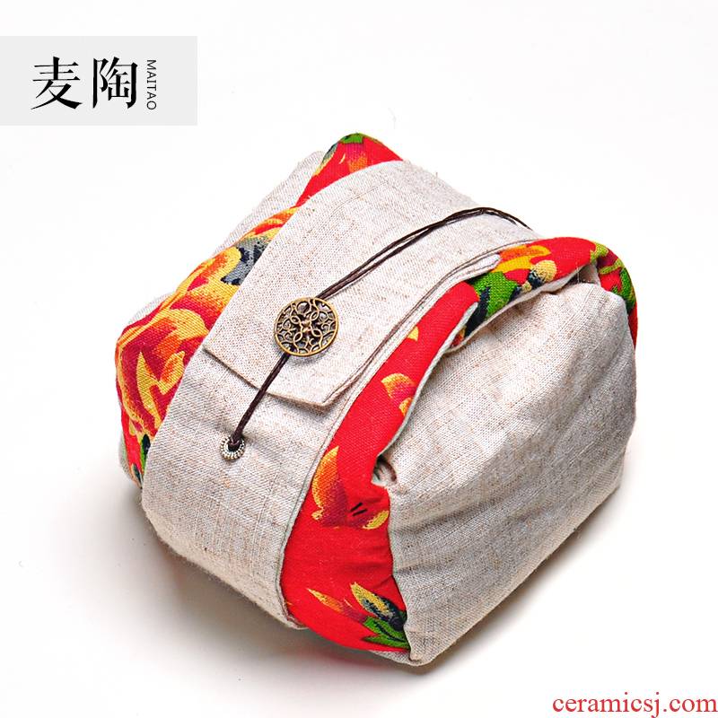 MaiTao portable tea receive a travel bag cloth teapot teacup receive package a pot of four cups of cotton rope thickening