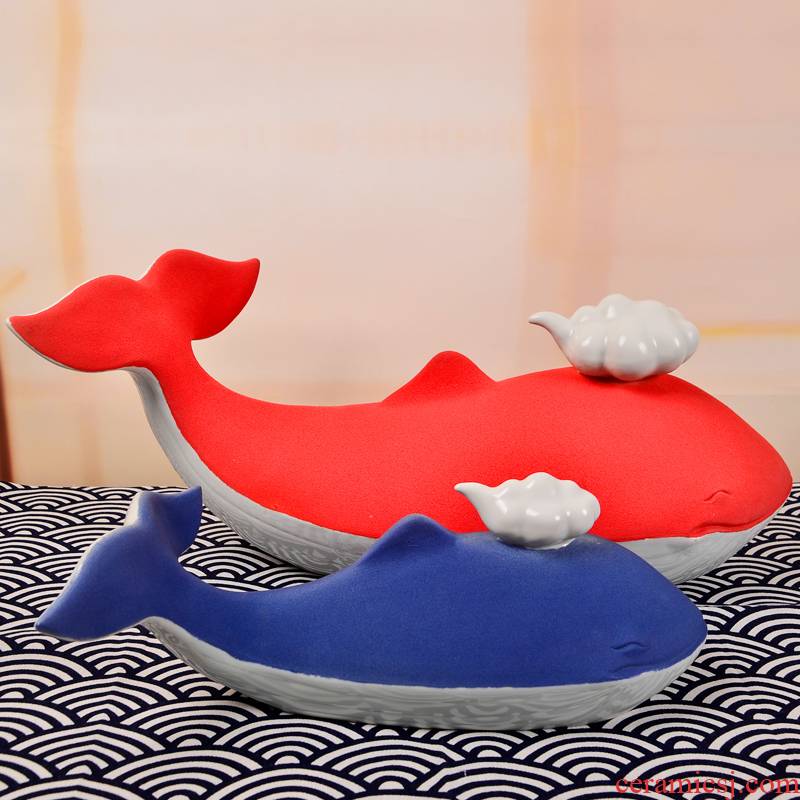 Cb61 whale porcelain jingdezhen ceramics furnishing articles home decoration of modern art crafts