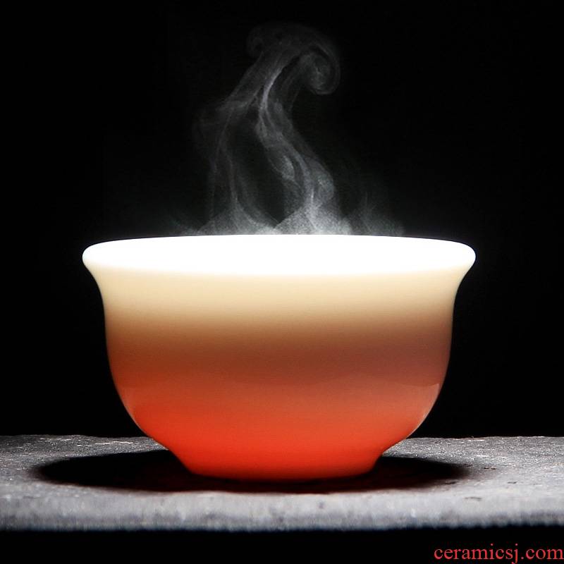Mingyuan FengTang dehua white cup frozen white jade porcelain high sample tea cup all hand master cup of puer tea cups of green tea cup
