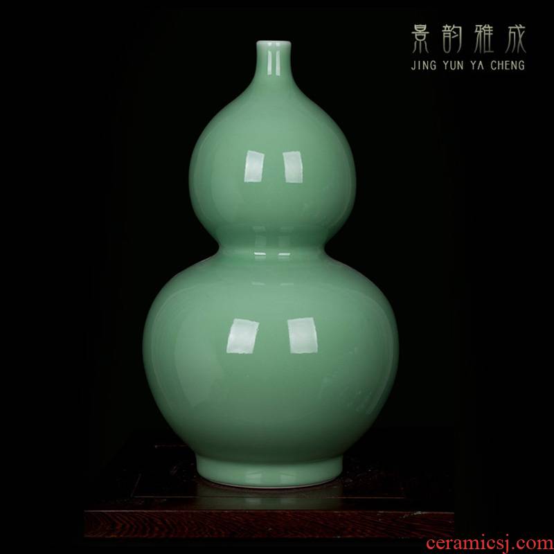 Jingdezhen ceramic new Chinese shadow celadon vase rich ancient frame a China flower adornment furnishing articles to the living room