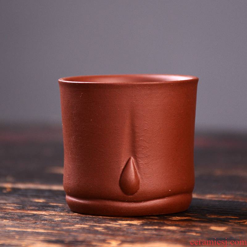 Yixing purple sand cup sample tea cup kung fu tea cups personal tea cup bowl, undressed ore bamboo sheet glass