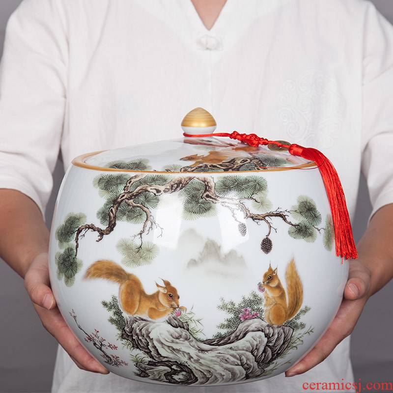 New Chinese style household storage tanks porcelain of jingdezhen ceramic POTS household act the role ofing is tasted furnishing articles sealed as cans of storage tank