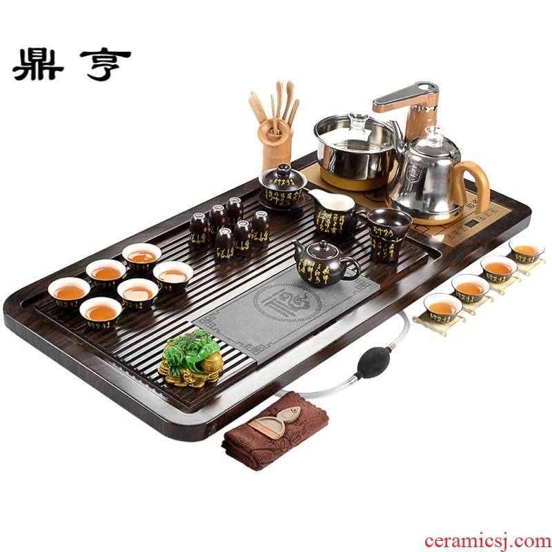 Ding heng kung fu tea set suit modern automatic household solid wood tea tray was Chinese style restoring ancient ways the sitting room is contracted a complete set of tao