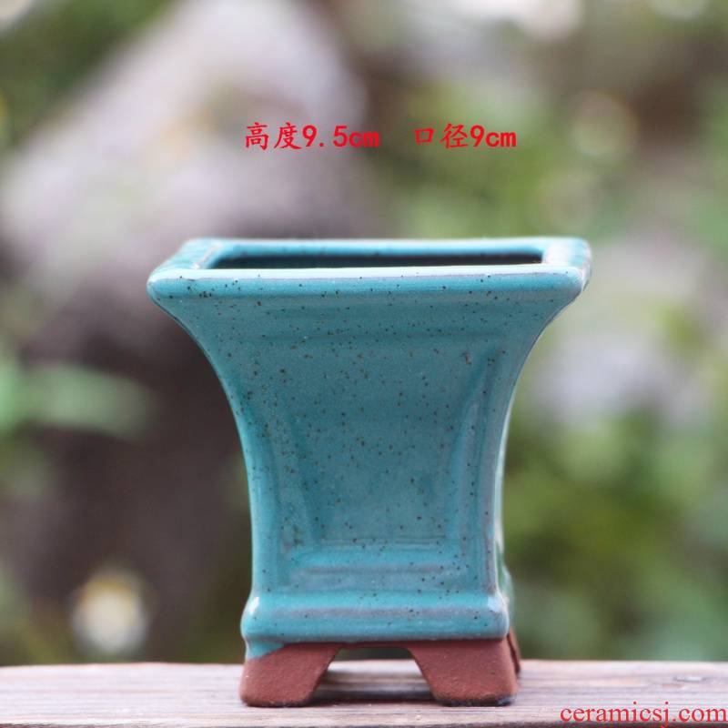 Flowerpot waist much meat more green plant pot four square opening promotion package mail with coarse pottery basin of three - dimensional contracted more than meat