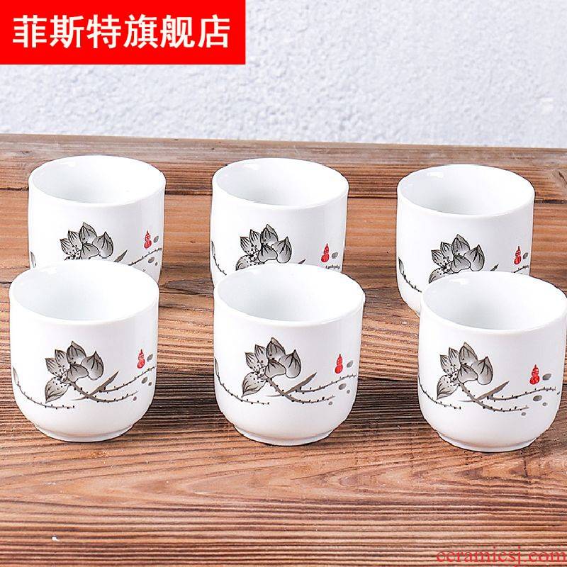 Jingdezhen blue and white porcelain ceramic cup 1222 household suit creative small liquor cup of a complete set of cups