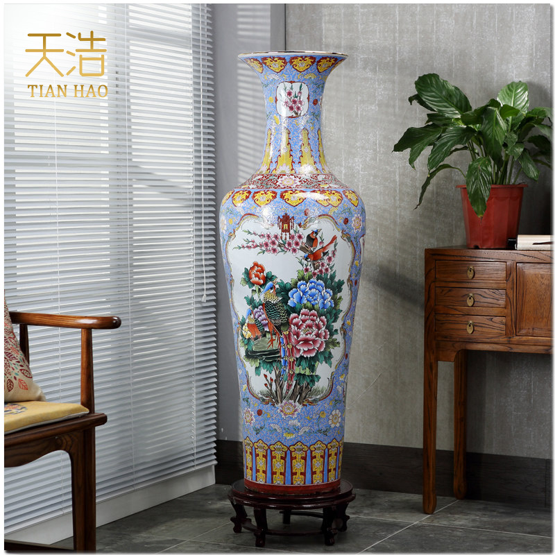 Jingdezhen ceramics hand - made large vases, new Chinese style the opened housewarming gift flower arrangement sitting room adornment is placed