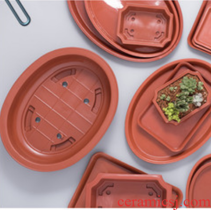 Purple sand flowerpot gardening with thick rectangular water pans bonsai pot leakproof trays planter base plastic tray