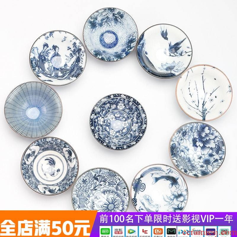 Blue and white porcelain ceramic cups kung fu noggin single CPU master cup at upstream tea sets tea tea cup