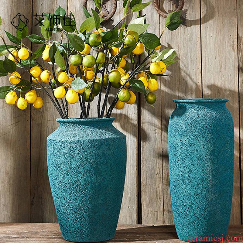European American desktop ceramic vase landing, the sitting room porch mesa dried flowers hydroponics pottery flower decorations