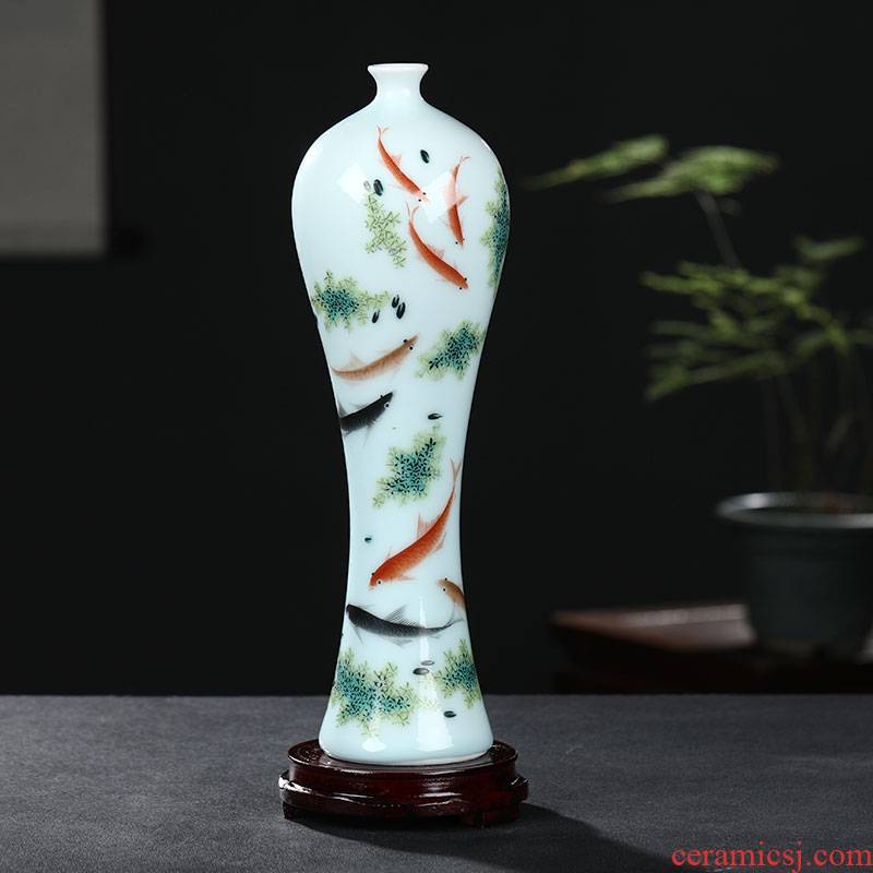 Jingdezhen ceramic vases, new Chinese style household living room TV cabinet vase of porcelain of flower arranging flower adornment handicraft furnishing articles