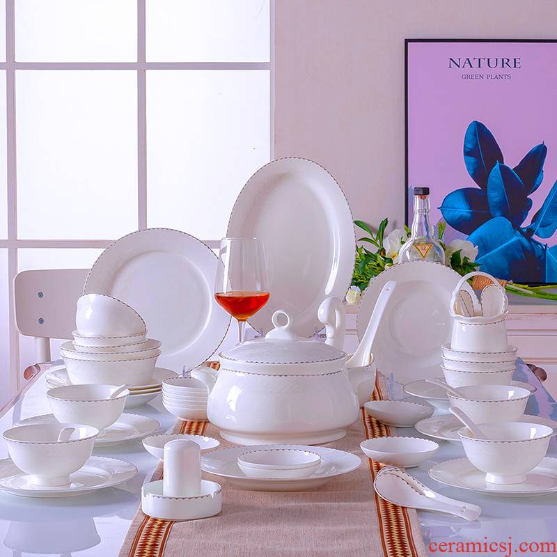 Antarctic treasure dishes suit household portfolio ou eat dishes chopsticks tableware Chinese ceramic bowl ipads porcelain plate