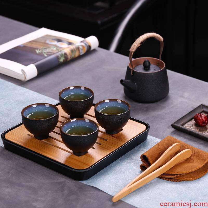Kung fu tea set high - grade jingdezhen ceramic teapot teacup home portable travel office of a complete set of tea