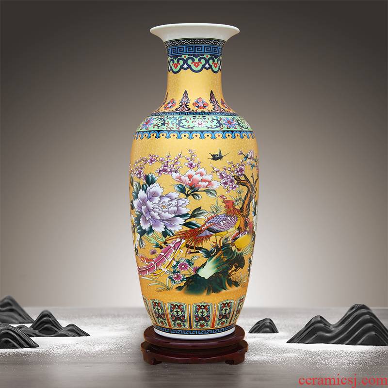 Limited edition hand - made gold big porcelain vase jingdezhen ceramic decoration crafts are household act the role ofing is tasted flower arrangement