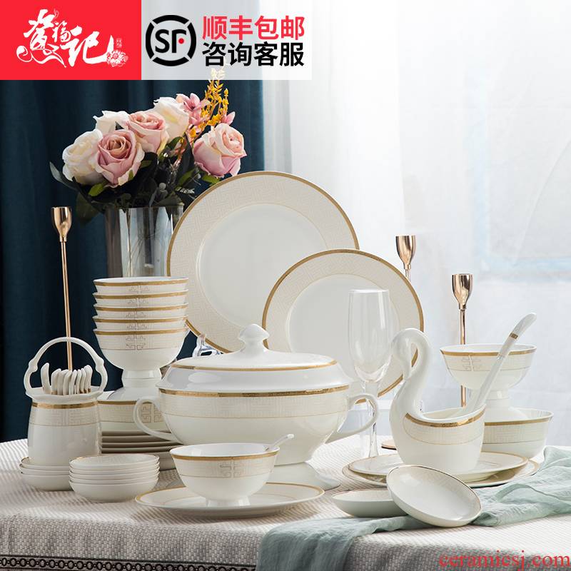 Tableware suit western - style contracted dishes suit household European - style combination dishes ipads porcelain Tableware housewarming business gifts