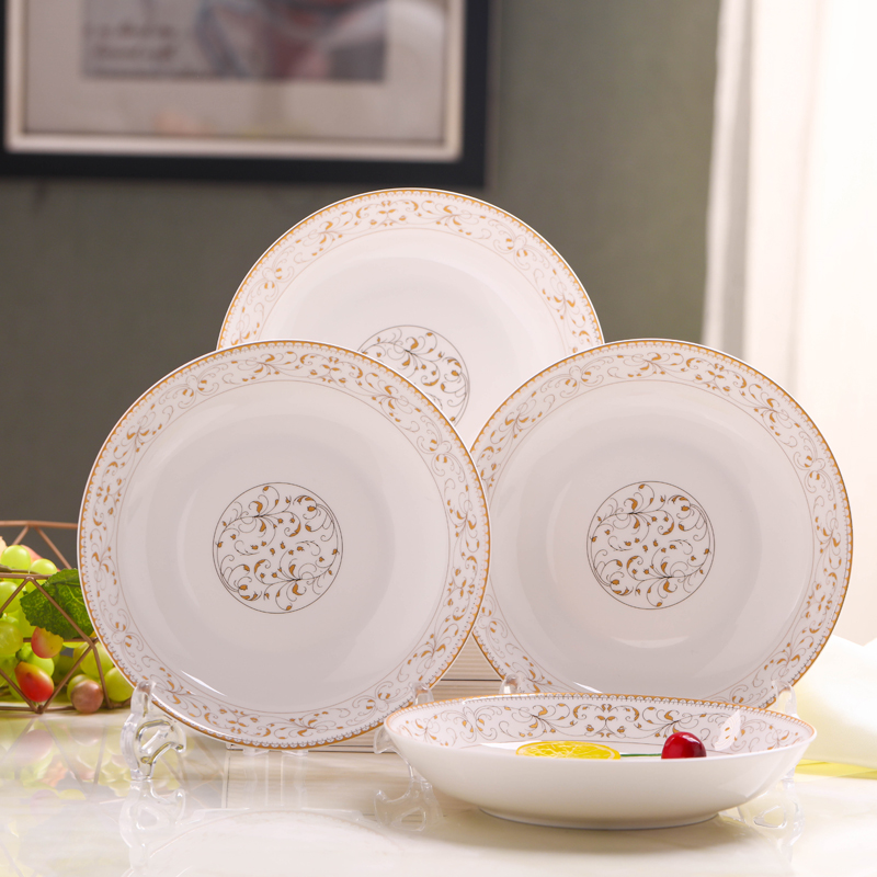 4 only jingdezhen domestic ceramic deep dish 8 inches 0 dishes to suit the European round FanPan steak