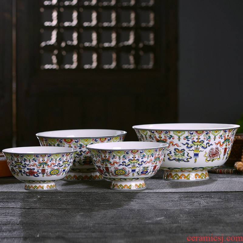 Chinese style household ipads porcelain of jingdezhen ceramics bowl of rice porridge big bowl of soup noodles in the foot of archaize auspicious in a bowl