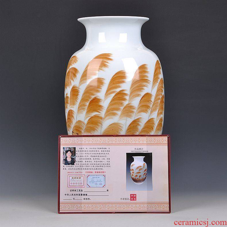 Hand - made famous masterpieces vase jingdezhen ceramic porcelain vases with modern decoration that occupy the home sitting room
