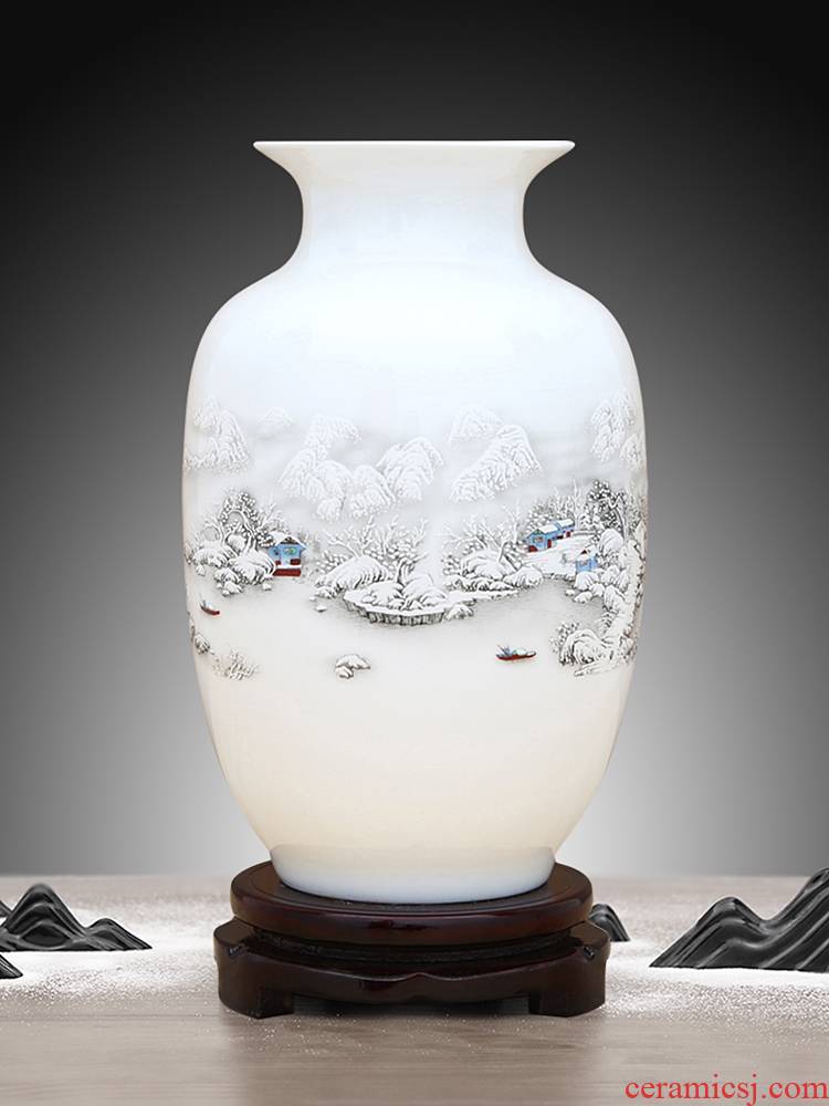 Jingdezhen ceramics white floret bottle furnishing articles of Chinese style household adornment of the sitting room TV ark, ikebana arts and crafts