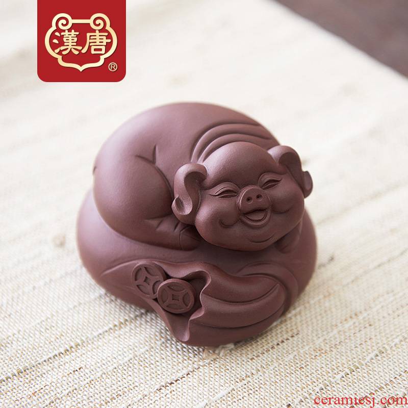 Han and tang dynasties purple sand tea pet furnishing articles famous hand money bag for its ehrs blessing pig play tea tea tray tea tea accessories
