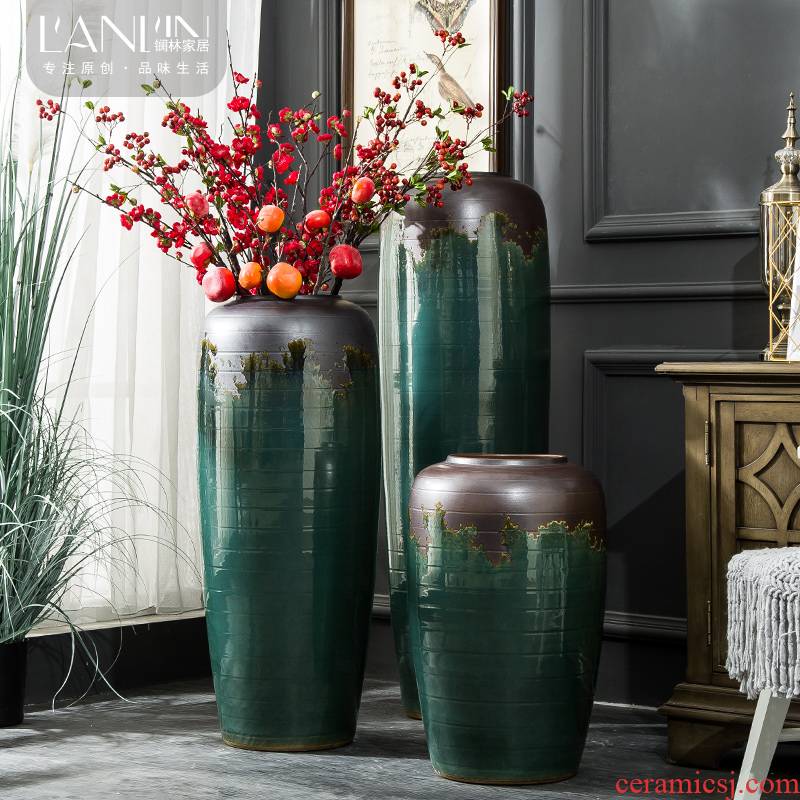 Ceramic vases, flower arrangement sitting room place I and contracted to restore ancient ways the dried ou landing big flowerpot jingdezhen porcelain