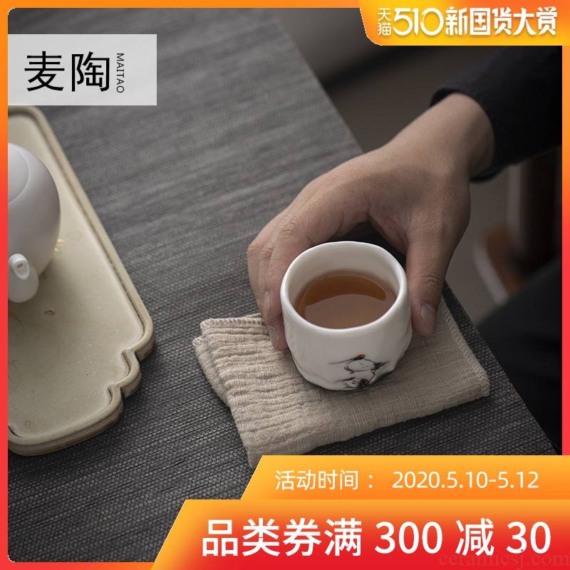 MaiTao jingdezhen hand - made the design kung fu tea cups ceramic sample tea cup white porcelain tea cups personal single CPU
